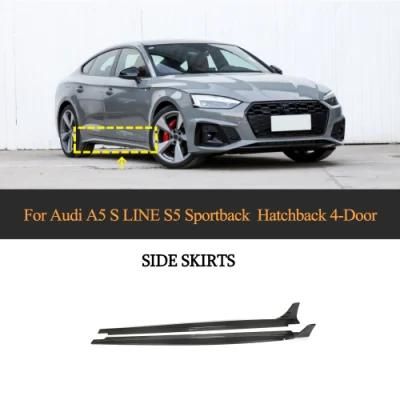 Prepreg Dry Carbon S5 Car Side Skirt Kits for Audi S5 B9 A5 Sline Sportback 4-Door 2020- 2022