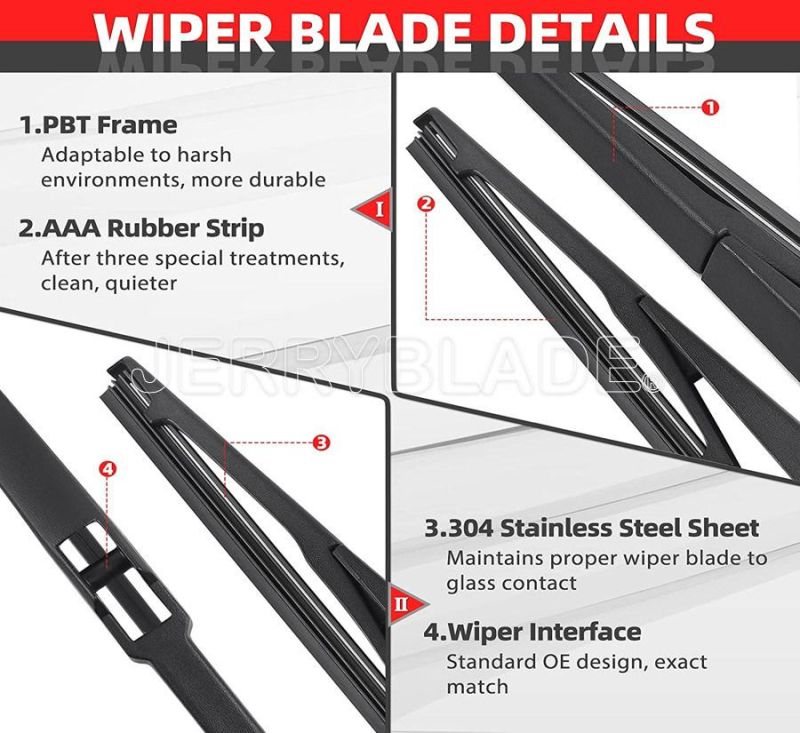 Rear Wiper Arm Blade Set - OE Windshield Back Wiper Arm Kit Replacement for 2005-2018 Mazda Cx5, Cx-5 Rear Windscreen Wiper and Arm Set Replacement