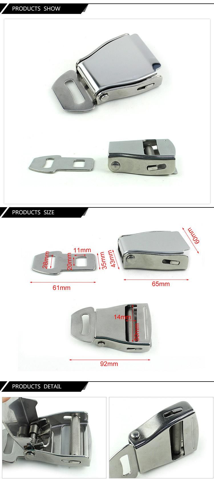 Fed 033f High Quality Stainless Steel Airplane Seat Belt Buckle