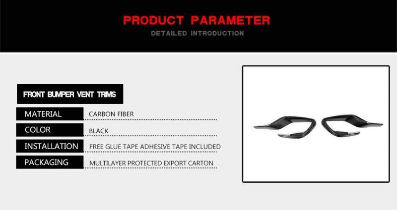 Carbon Fiber Front Bumper Vents Trims for Benz Mercedes Amg Gt50 Gt53 2019-2020