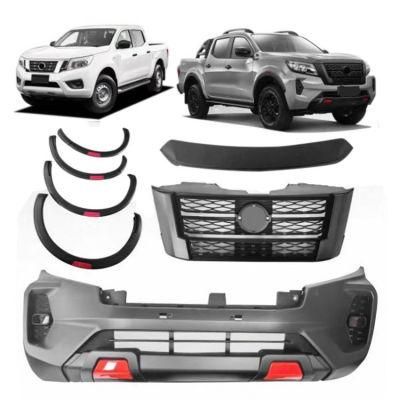 ABS Plastic Front Bumper Grille Wide Facelift Conversion Bodykit Car Body Kit for Navara Np300 2016 Upgrade to 2021