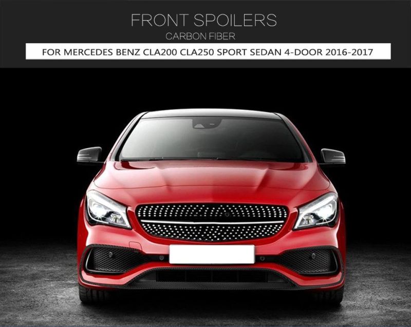 Carbon Fiber Front Lip for Mercedes Benz Cla200 Cla250 Sport Sedan 4-Door 2016-2017 (Fits: CLA Sport)