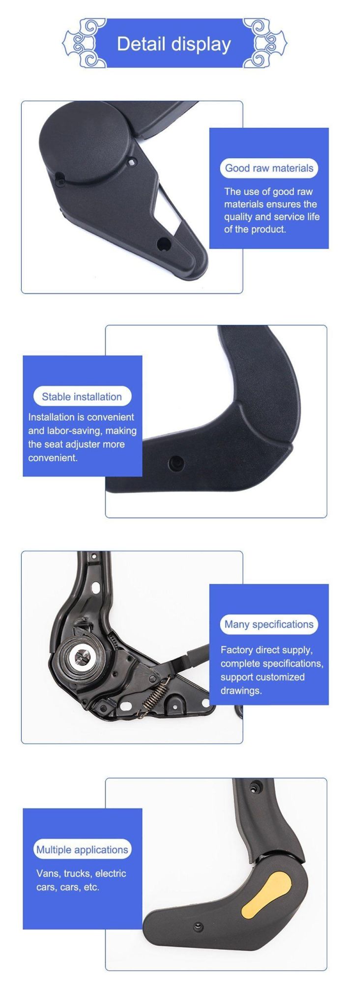 OEM Car Seat Recliner 30-180 Degree Adjustment Range Supports Various Models of Seat Back Modification