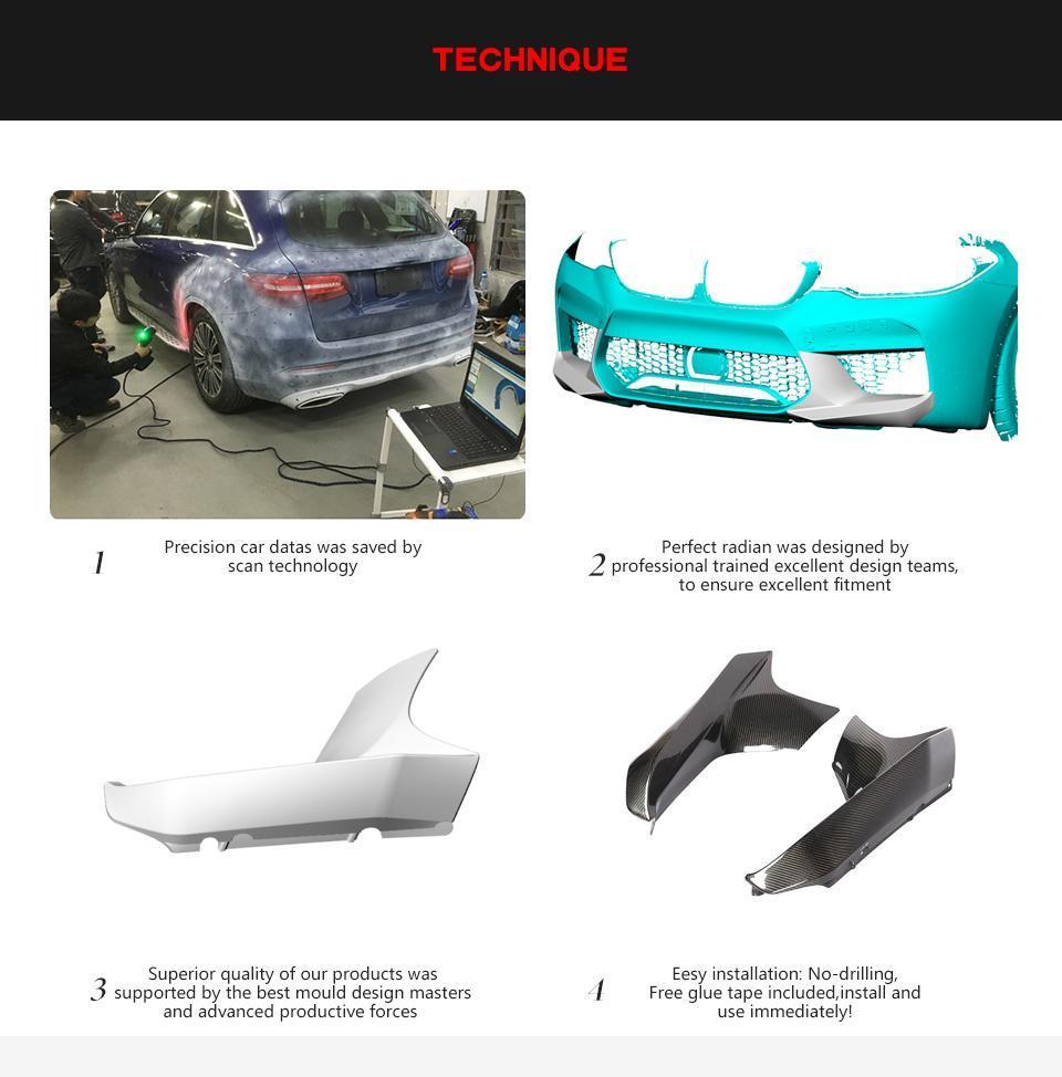 Carbon Fiber Front Bumper Splitter Fins for BMW F90 M5 2018-2019