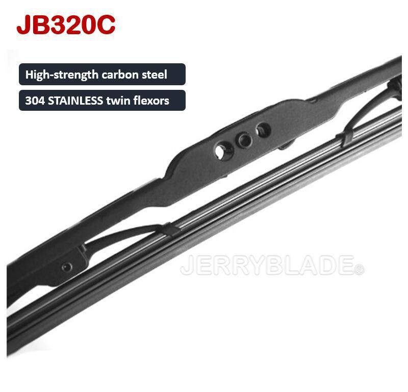 Universal Car Wiper Blades Supplier Metal Frame Wiper Blades Traditional Type Conventional Wiper OEM Natural Rubber Jb320c 12′′-28′′