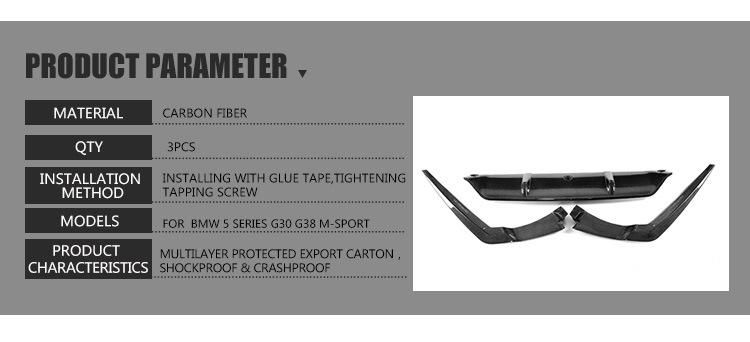 Carbon Fiber G30 Car Bumper Diffuser for BMW G31 G38 M Sport 2018-2019