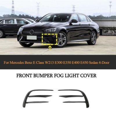 Carbon Fiber Front Bumper Canards Fins for Mercedes Benz E Class W213 E300 E350 E400 E450 Sedan 4-Door 2020-2021