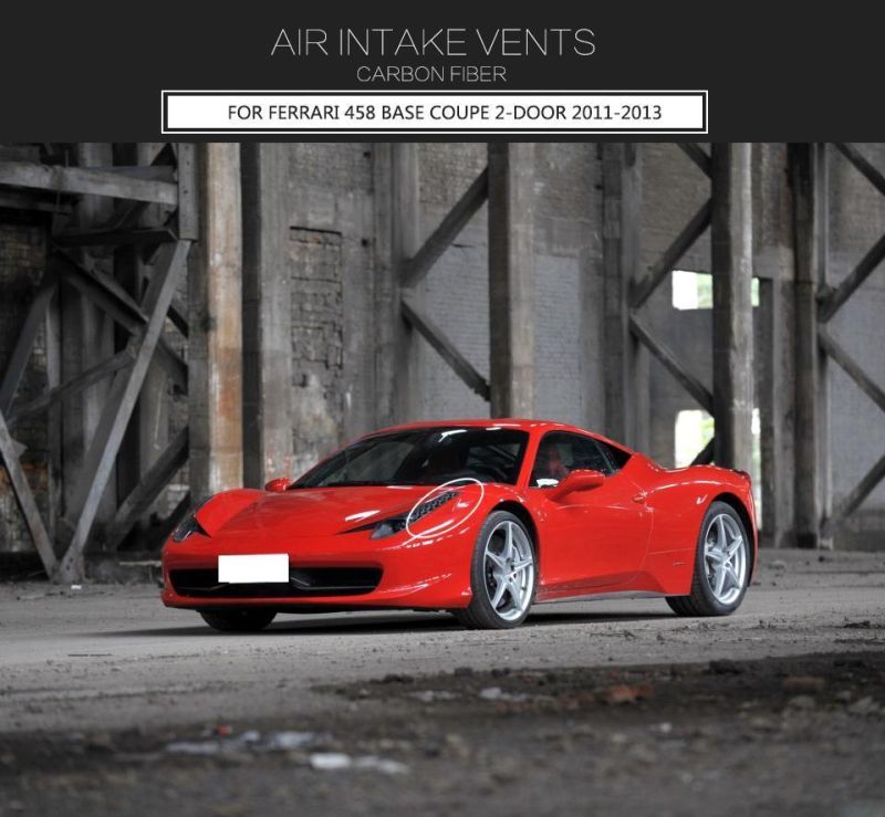 Carbon Fiber Front Bumper Air Intake Vents for Ferrari 458 Base Coupe 2-Door 2011-2013
