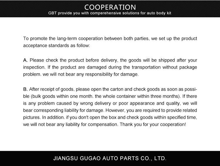 Gbt Car Automotive Exterior Parts Front/Rear Bumper for Nissan Patrol Y62 Model