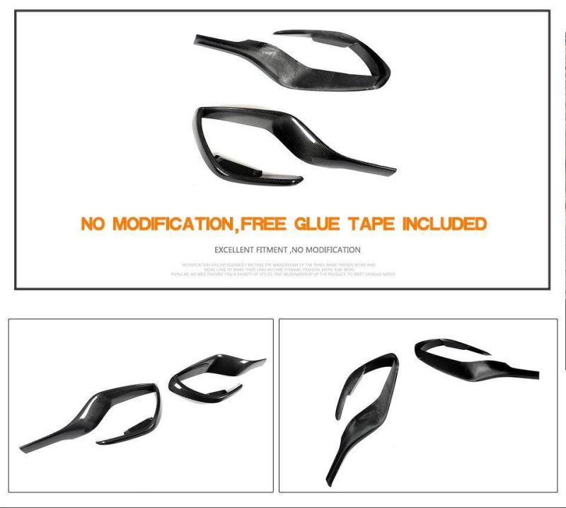 Carbon Fiber Front Bumper Vents Trims for Benz Mercedes Amg Gt50 Gt53 2019-2020