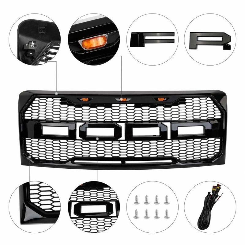 Conversion Front Hood Grille LED Grille for 2009-2014 Ford F150 Style