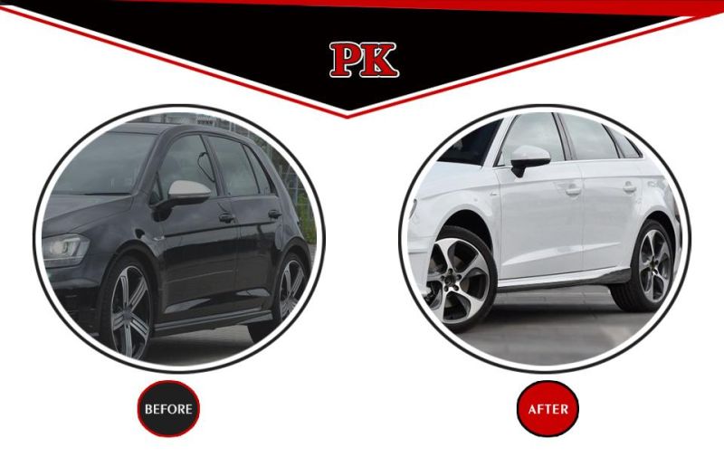 Carbon Fiber Car Side Skirts Extension for Volkswagen VW Golf 7 VII Mk7 R R-Line 2014-2017