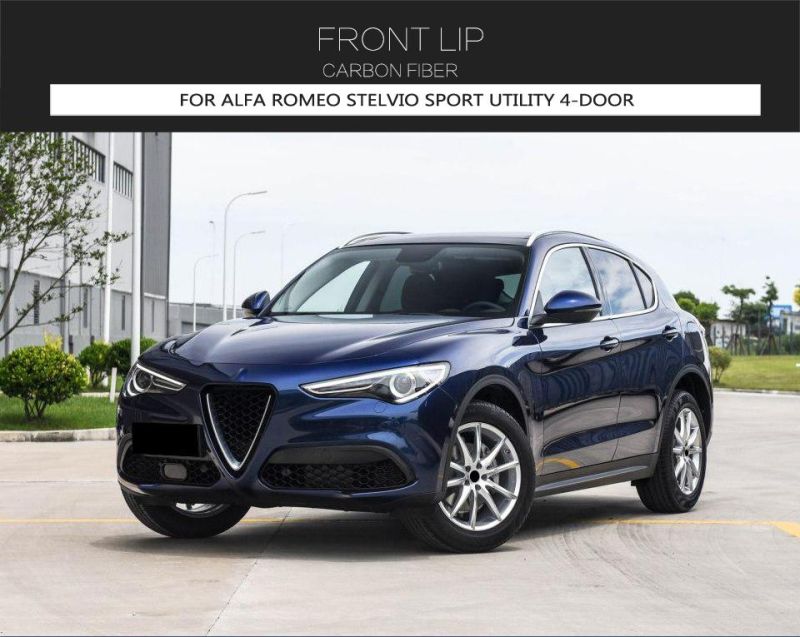 3 Pieces Carbon Fiber Front Lip Fit for Alfa Romeo Stelvio Sport Utility 4-Door 2017-2018