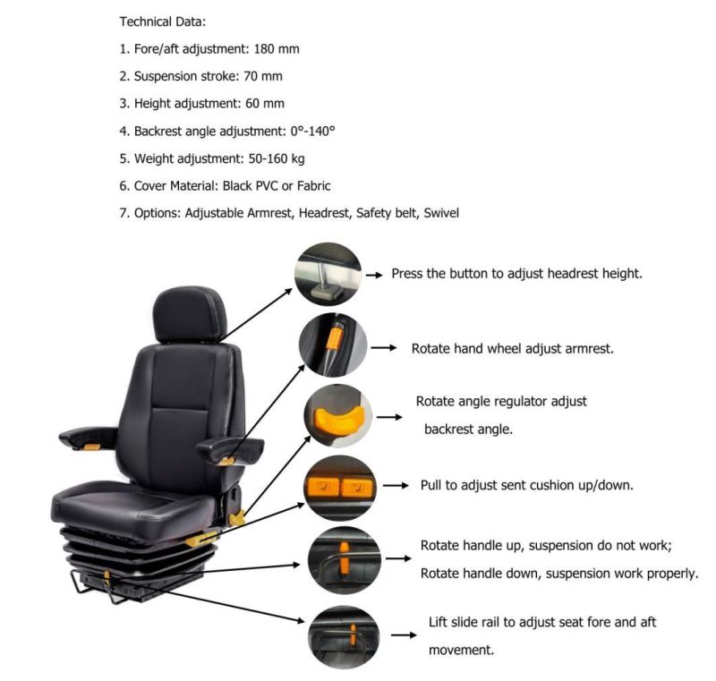 China Supply Leather Cover Bus Driver Seats