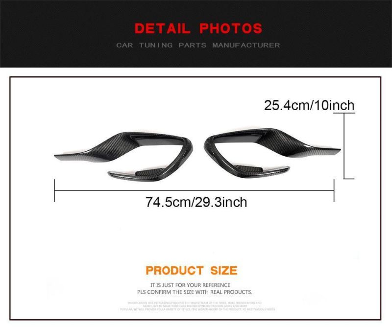 Carbon Fiber Front Bumper Vents Trims for Benz Mercedes Amg Gt50 Gt53 2019-2020