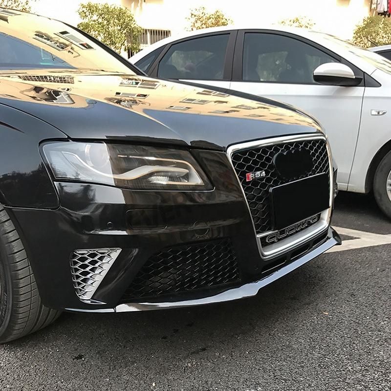 RS4 Style Front Bumper Honeycomb Mesh Grill with Quattro for Audi A4 2008-2012