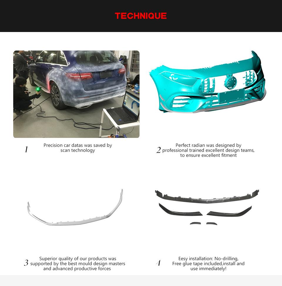 Carbon Fiber Front Bumper Canards for Mercedes Benz a Class V177 A45 Amg S Sedan 4-Door 2020-2022