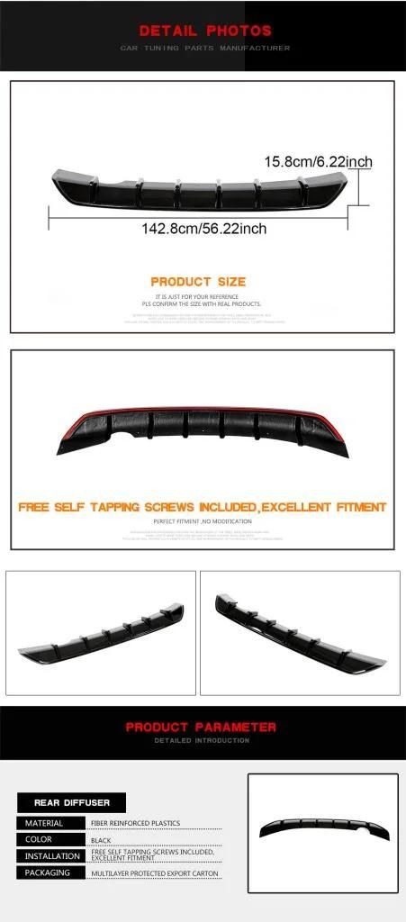 FRP Rear Bumper Diffuser Lip Glossy Black for Hyundai Venue