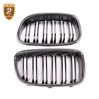 3K Twill Weave Carbon Fiber Car Front Double Bumper Grille for BMW 1 Series F20