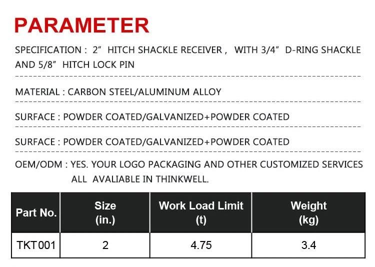 Forged Tow Winch Receiver Mount with Shackle