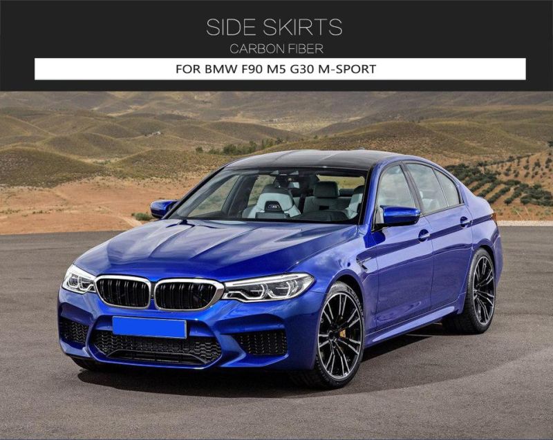 for BMW F90 M5 G30 Carbon Fiber Side Skirts Extension M-Sport 2018-2019