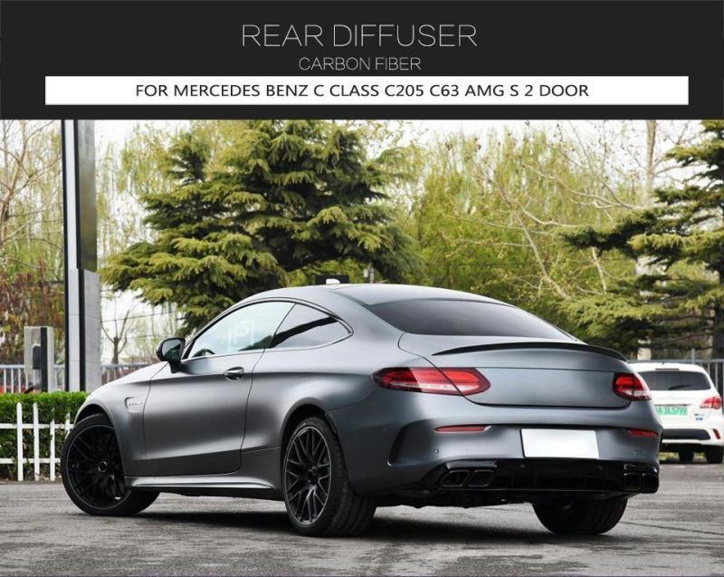 Carbon Fiber C205 Rear Diffuser Lip for Mercedes Benz C Class C63 Amg S 2 Door 2015-2021