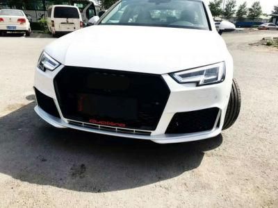 Vehicle Parts Headlight Hood Upgrade Exterior Body Parts Front Lip Kit Front Bumper with Grille for Audi A4 RS4 2016-2019