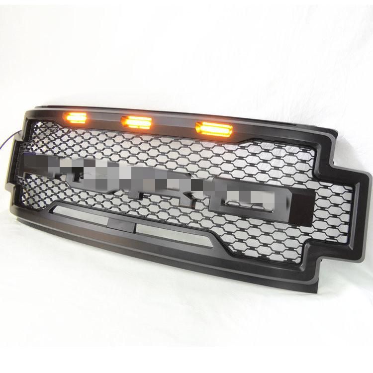 Car Accessories High Quality Black, Grey Front Bumper Grille for Ford F-250 F-350 F-450 Super Duty 2017 - 2019 Front Grille with LED Light