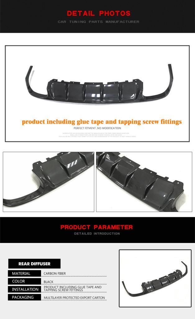 Carbon Fiber Rear Diffuser for Maserati Ghibli 2014-2016