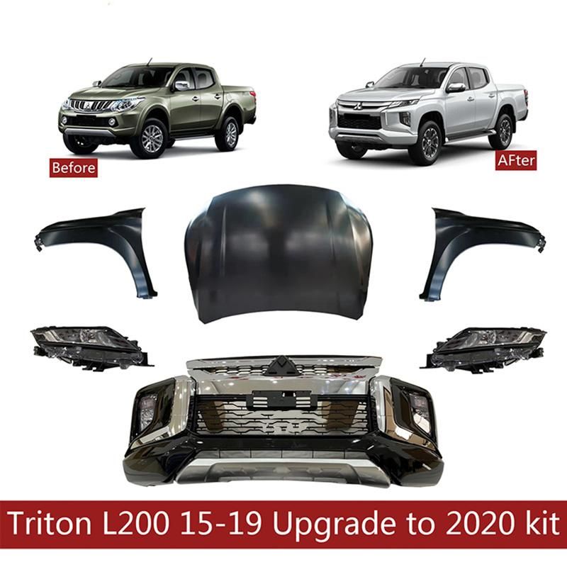 Car Facelift Wide Conversion Bodykit Body Kit for Mitsubishi Triton L200 2015-2019 Upgrade to 2020-2021