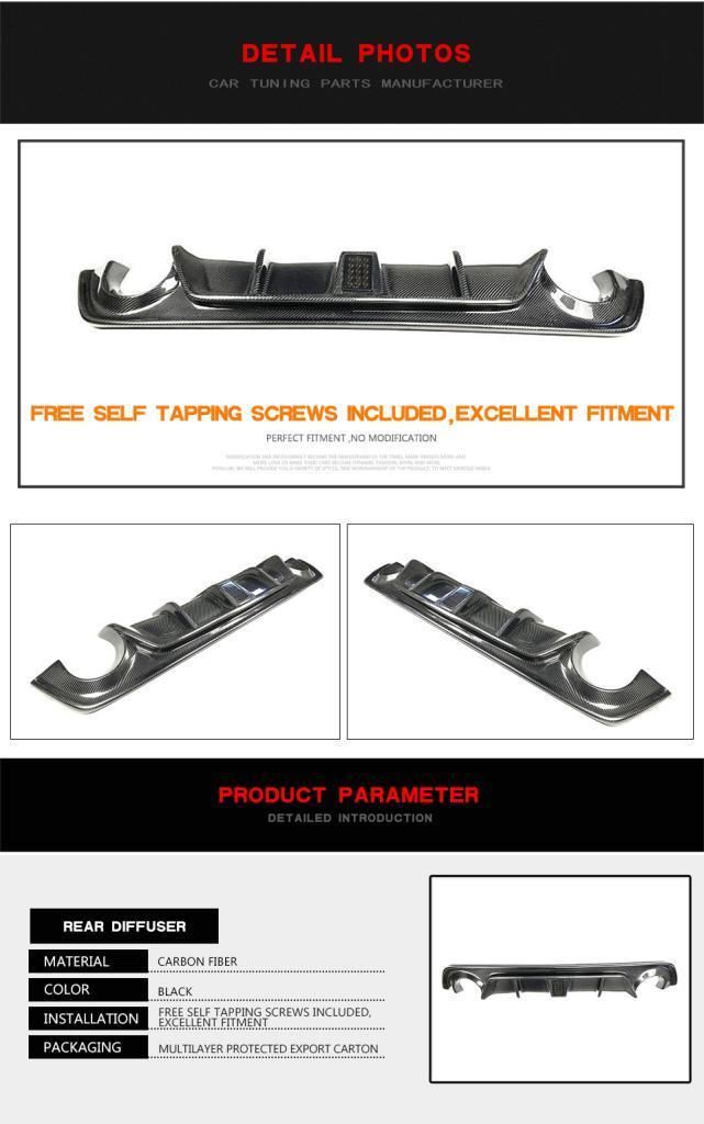 Carbon Fiber Rear Bumper Diffuser Spoiler for Infiniti Q50 Sport Model 2018