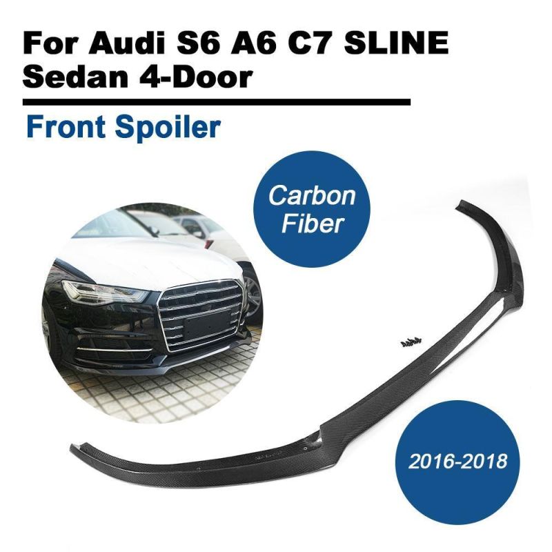 S6 Carbon Fiber Front Spoiler for Audi S6 A6 C7 Sline Sedan 4-Door 16-18