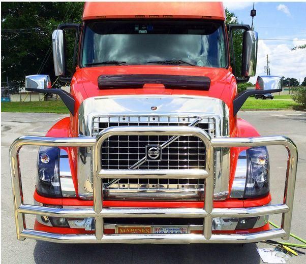American Truck Parts 304 Stainless Steel Semi Truck Bumper Deer Grille Guard for Freightliner Cascadia Volvo Vnl Kenworth T680 with Brackets