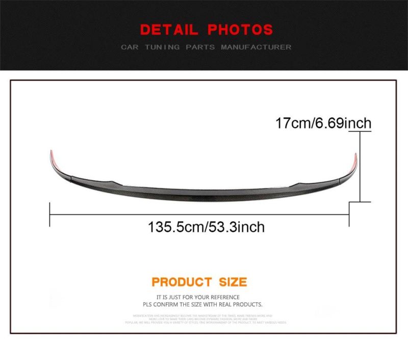Carbon Fiber Rear Middle Spoiler Wing for Maserati Levante Sport Utility 4-Door 2016 - 2019