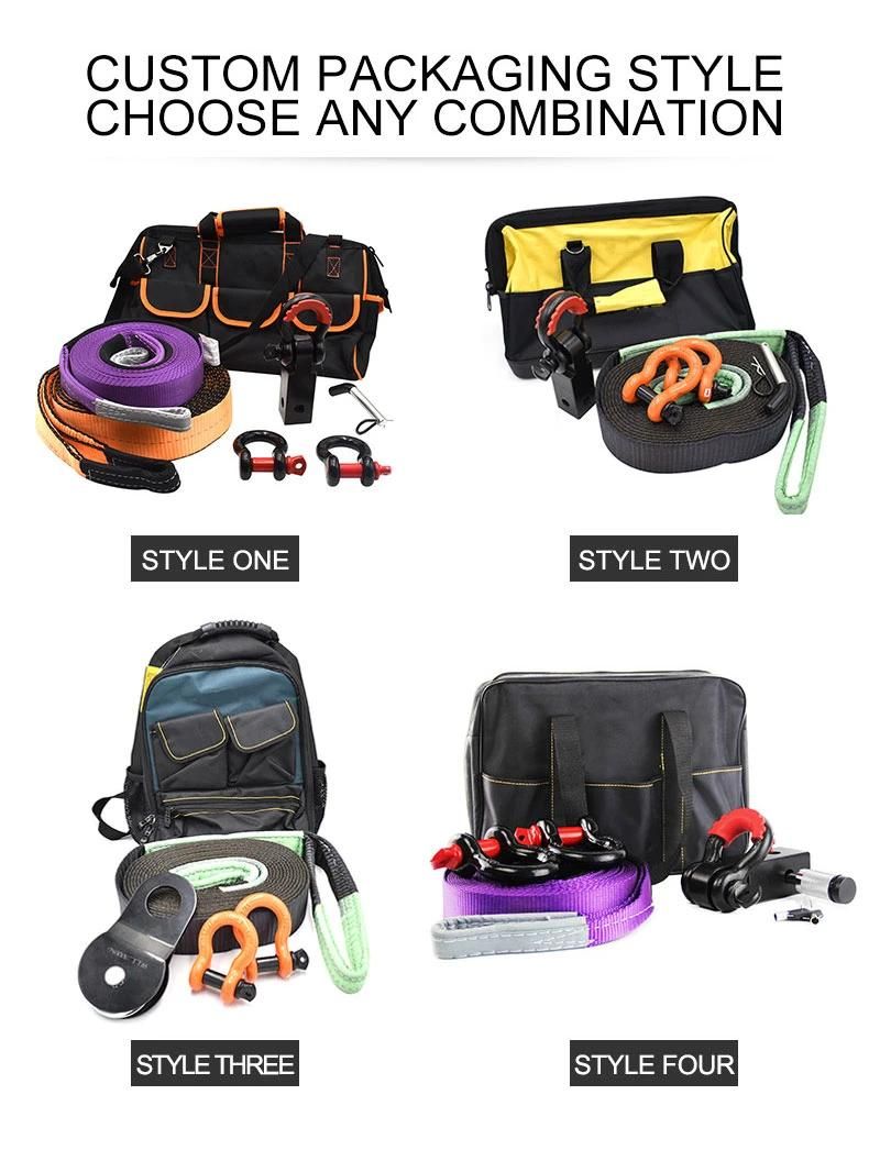 Hitch Receiver Tow Strap off-Road Recovery Kit