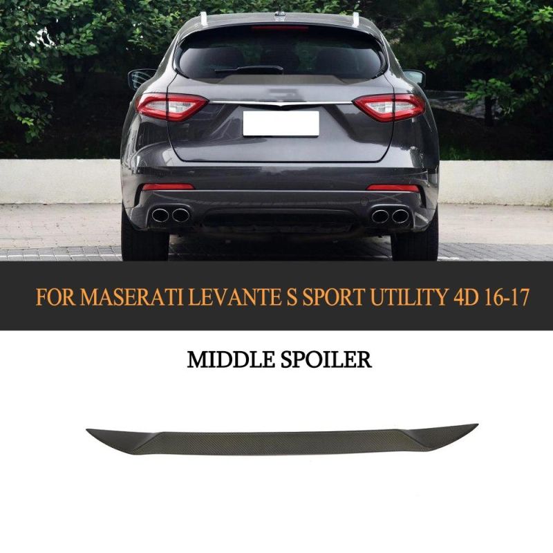 Carbon Fiber Hatchback Middle Spoiler for Maserati Levante S Sport Utility 4-Door 2016-2017