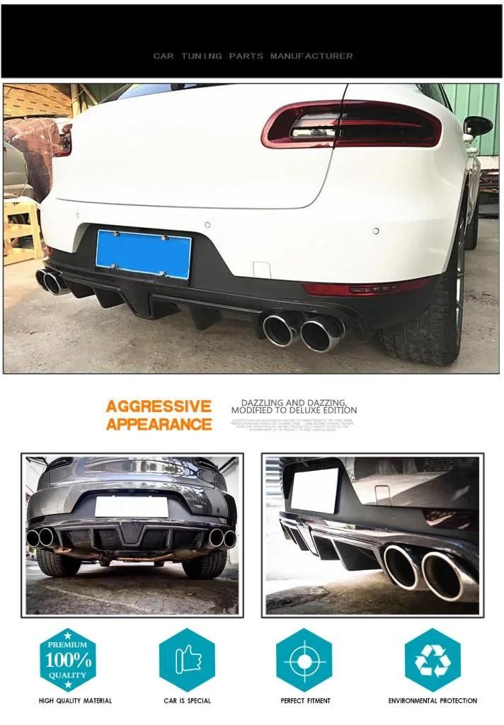 Carbon Fiber Rear Bumper Diffuser for Porsche Macan