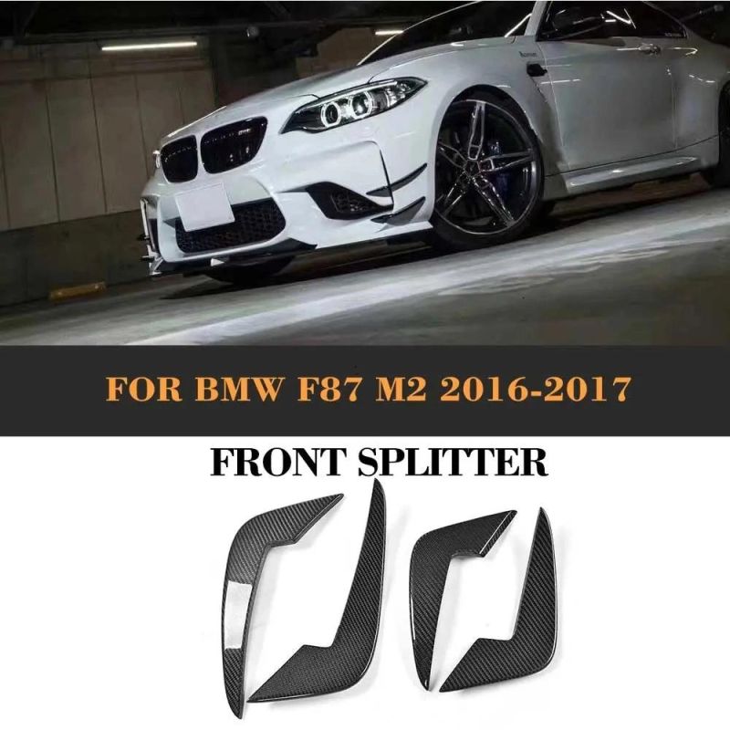 Carbon Fiber Front Bumper Fins for BMW F87 M2 2016-2017