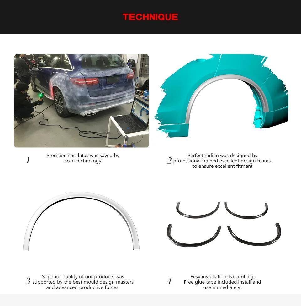 Pair Carbon Fiber Car Wheel Eyebrow Arch Trim Lips for Alfa Romeo Stelvio 2017-2019