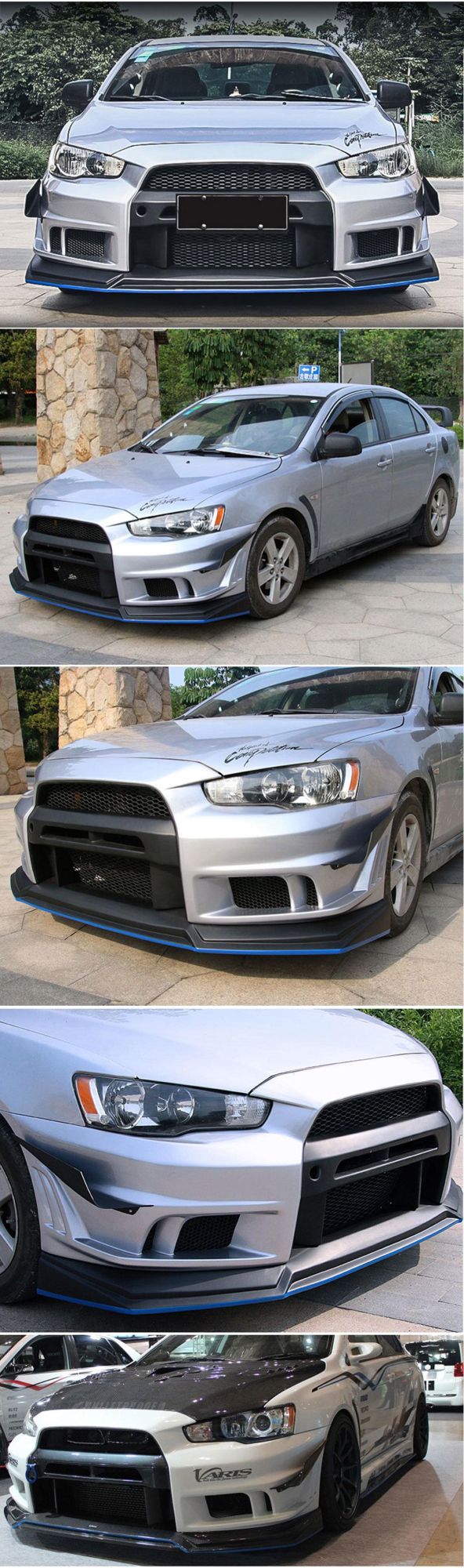 Car Front Bumper for Mitsubishi Lancer Varis 2th Generation ABS Plastic Evo Type