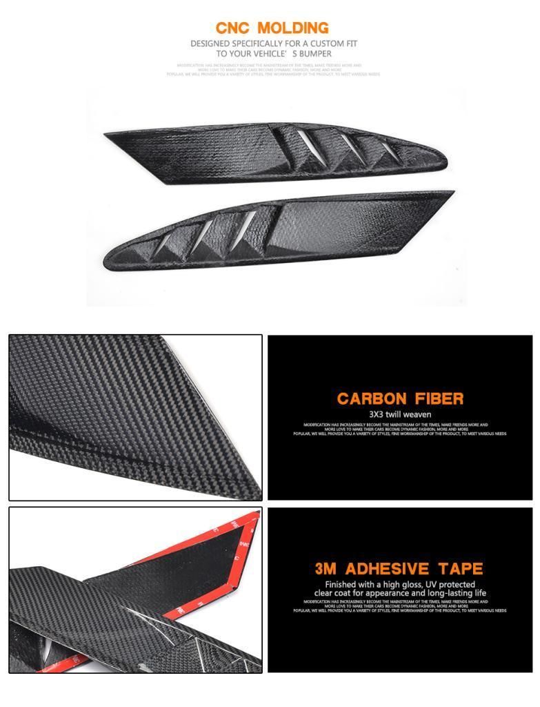 Carbon Fiber Front Bumper Air Intake Vents for Ferrari 458 Base Coupe 2-Door 2011-2013
