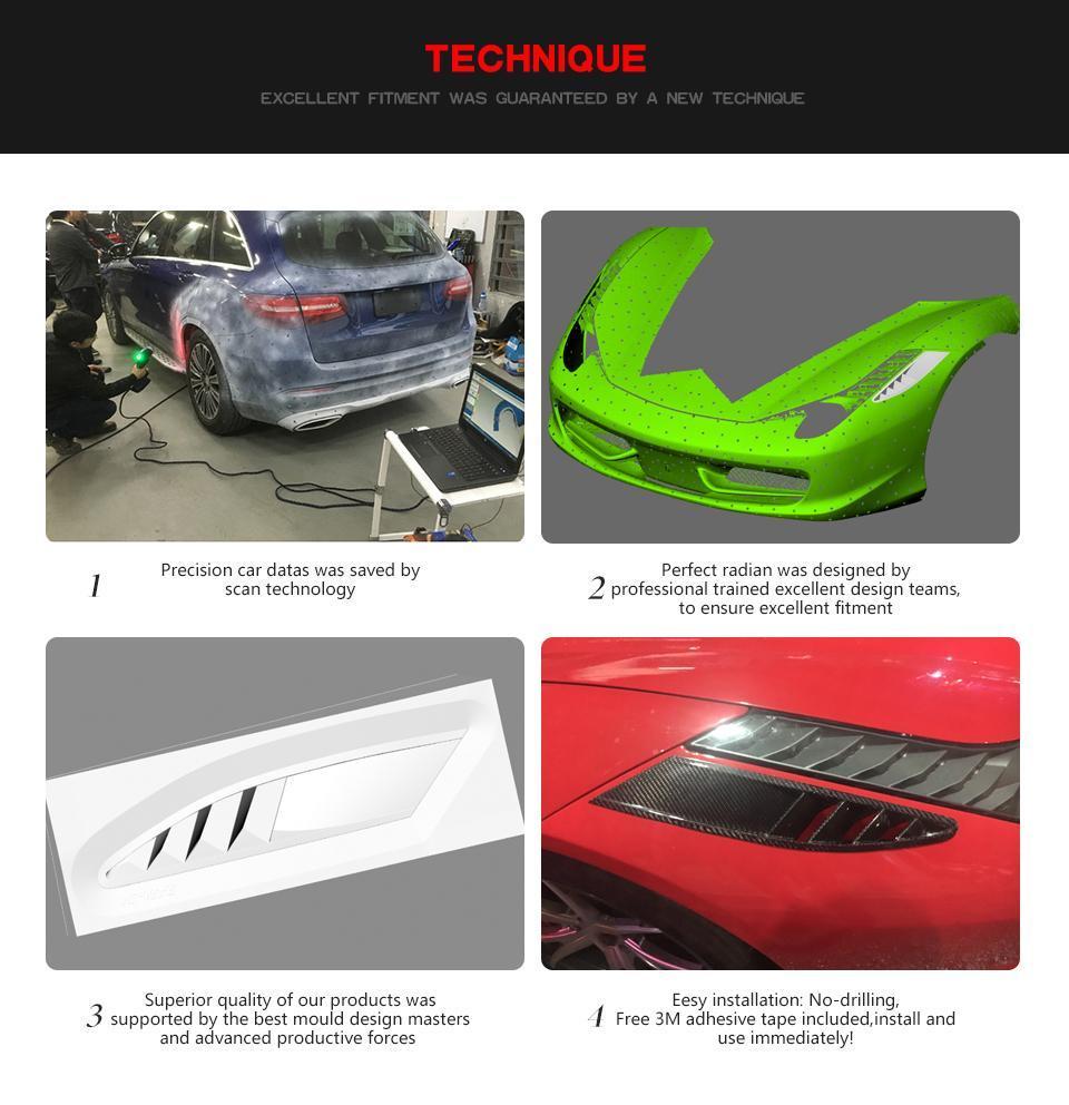 Carbon Fiber Front Bumper Air Intake Vents for Ferrari 458 Base Coupe 2-Door 2011-2013