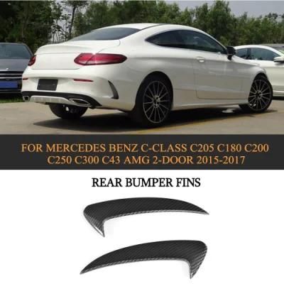 Carbon Fiber Rear Bumper Fins for Mercedes Benz C-Class C205 C200 C43 Amg 2-Door 15-17