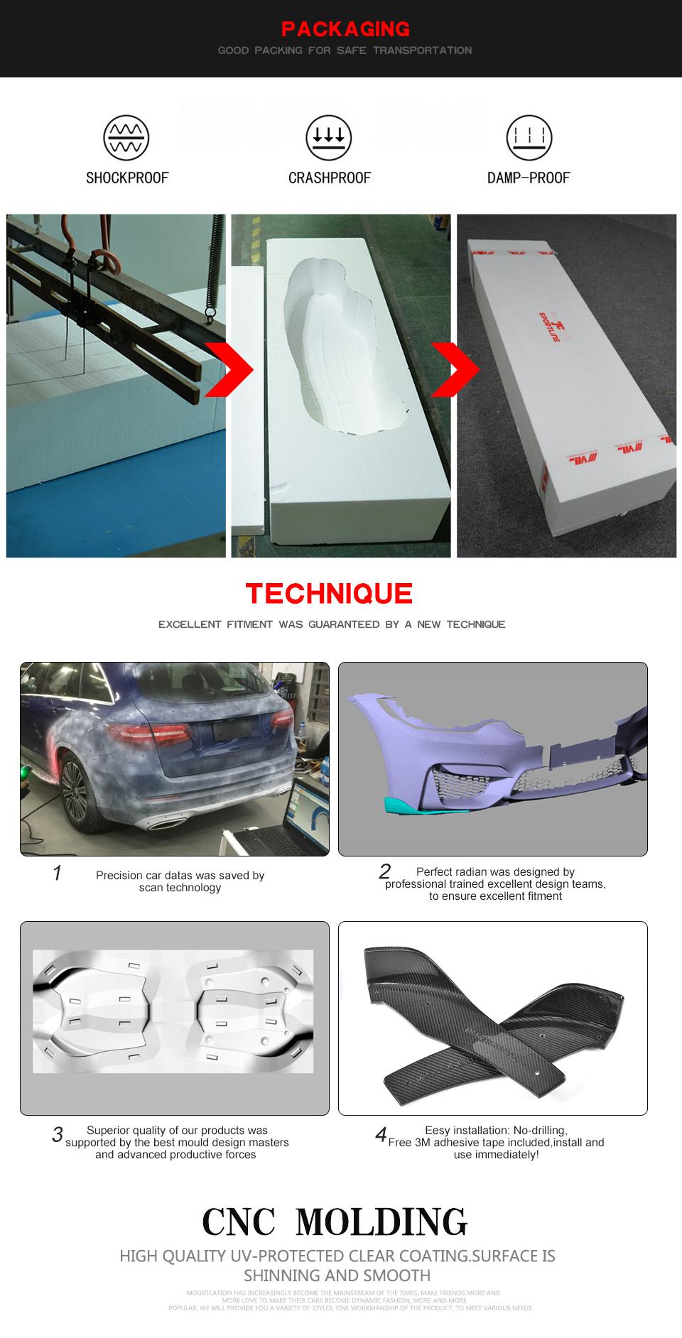 Jc Design Carbon Fiber Front Splitters for BMW F80 M3 F82 M4 Coupe 2-Door 14-17 (fits: M3 M4)