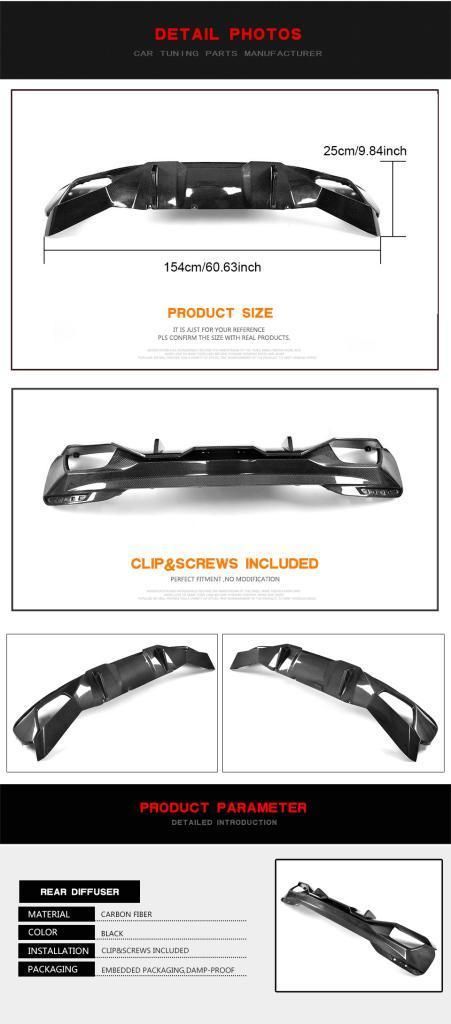 Carbon Fiber Rear Diffuser for BMW M5 G30 G38 M-Sport 2017-2019