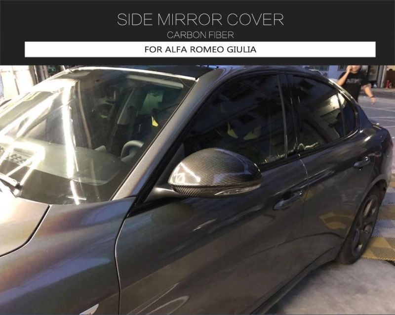 Carbon Fiber Rear Back Mirror Cover for Alfa Romeo Giulia Sedan 4-Door 2015-2018