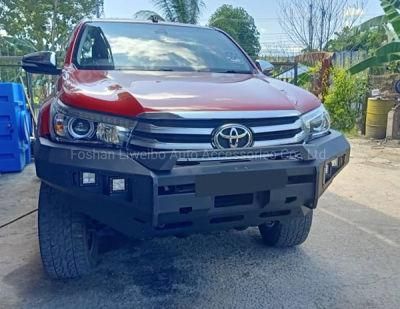 Light Texture Black Steel Front Bumper Bullbar for Toyota Hilux Revo 2015+