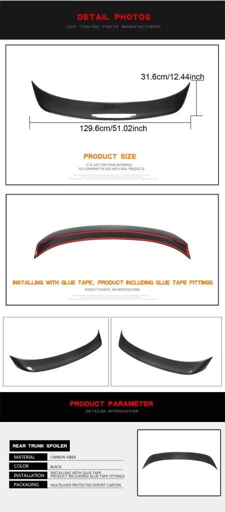Carbon Fiber Car Rear Trunk Spoiler Wing for Toyota Mark X Reiz 2010-2017