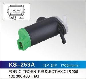 12V 24V 1700ml/Min Washer Pump for Citroen Peugeot: Ax C15 206 106 306 406 Flat