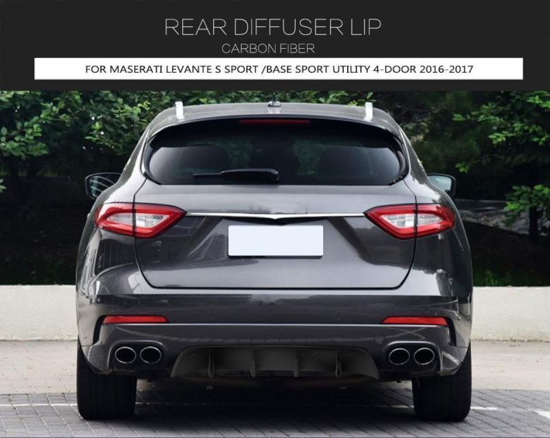 Carbon Fiber Rear Bumper Diffuser for Maserati Levante S Sport Utility 4-Door 2016-2017